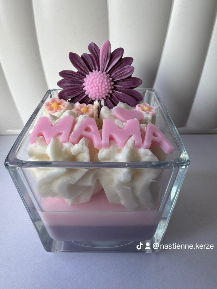 „Muttertagskerze aus 100% Sojawachs – 350 g handgegossene Liebe“