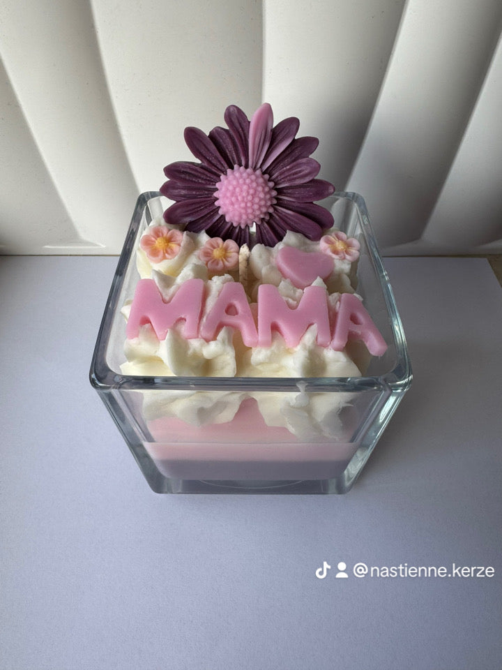„Muttertagskerze aus 100% Sojawachs – 350 g handgegossene Liebe“